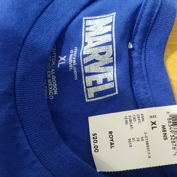 Blue extra large Marvel men's t-shirt Iron Man Cap - Picture 2 of 3